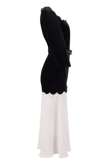 Velvet dress with skirt